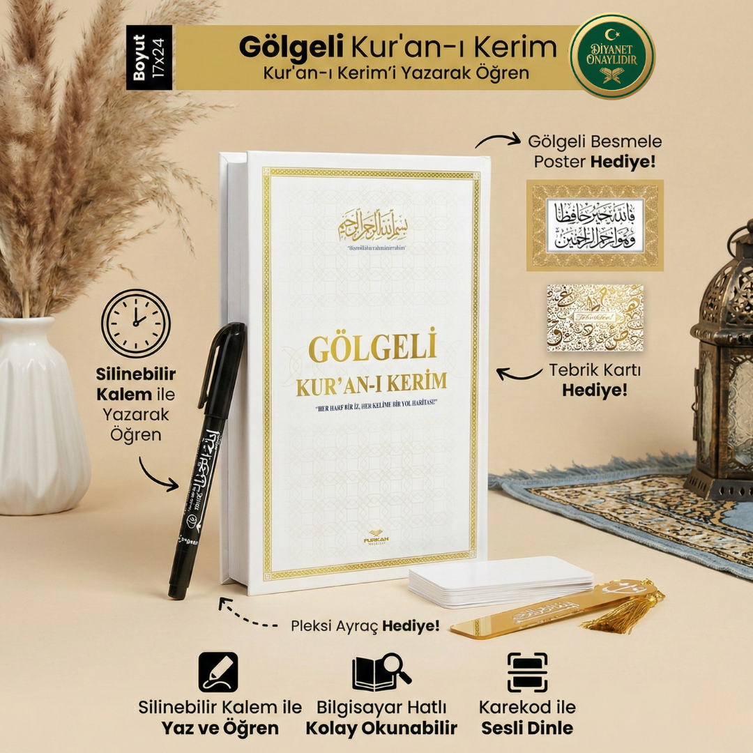 Gölgeli Kur’an-ı Kerim Seti • Yazarak Öğren, Kalbine Yaz